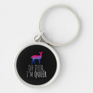 Oh Deer Queer Bisexual Pride Gay Lesbian Design  Key Ring