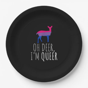 Oh Deer Queer Bisexual Pride Gay Lesbian Design  Paper Plate