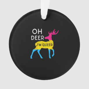 Oh Deer Queer Colorful Pride Flag Celebration Ornament