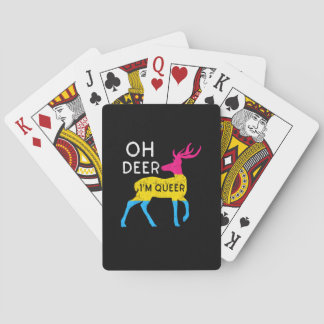 Oh Deer Queer Colorful Pride Flag Celebration Playing Cards