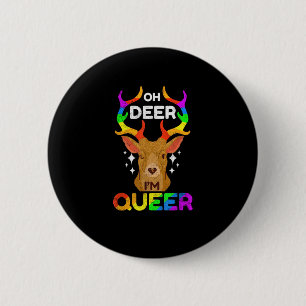 Oh Deer Queer Funny LGBTQ Pride Awareness 6 Cm Round Badge