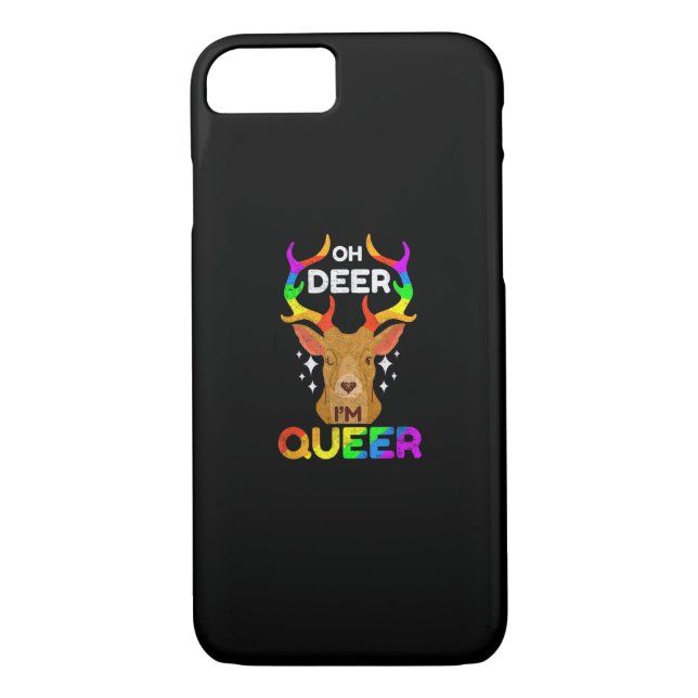 Oh Deer Queer Funny LGBTQ Pride Awareness  Case-Mate iPhone Case (Back)