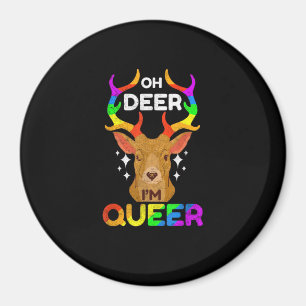 Oh Deer Queer Funny LGBTQ Pride Awareness Magnet