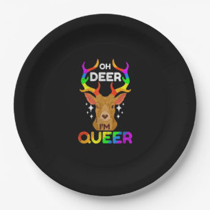 Oh Deer Queer Funny LGBTQ Pride Awareness  Paper Plate