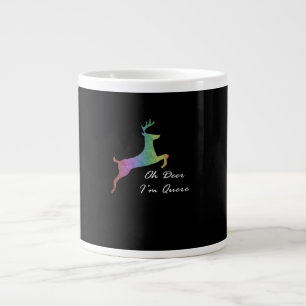Oh Deer Queer Funny Pun LGBT Pride Celebration  Large Coffee Mug