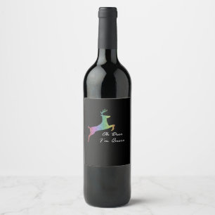 Oh Deer Queer Funny Pun LGBT Pride Celebration  Wine Label