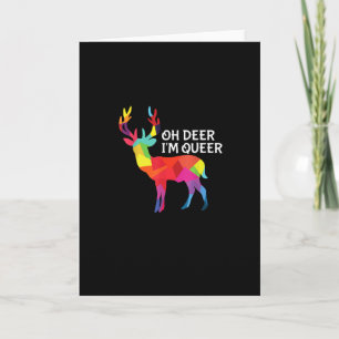 Oh Deer Queer Funny Pun LGBT Pride Design Card