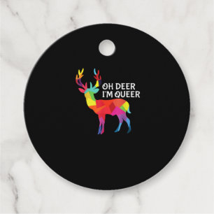 Oh Deer Queer Funny Pun LGBT Pride Design Favour Tags