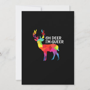 Oh Deer Queer Funny Pun LGBT Pride Design Holiday Card