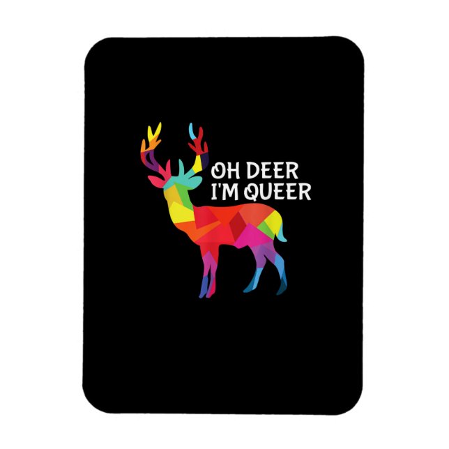 Oh Deer Queer Funny Pun LGBT Pride Design Magnet (Vertical)