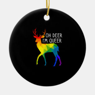 Oh Deer Queer LGBTQ Pride Celebration Month Ceramic Tree Decoration