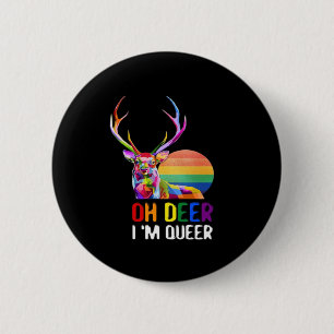 Oh Deer Queer Minimal Modern Style 6 Cm Round Badge
