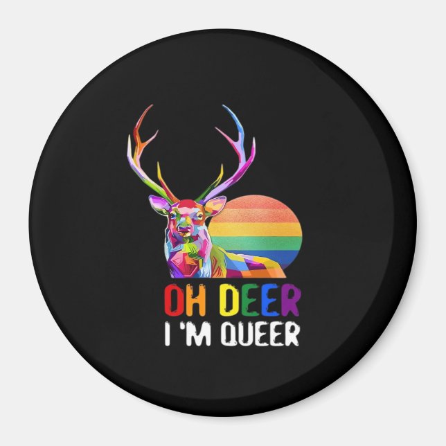 Oh Deer Queer Minimal Modern Style  Magnet (Front)