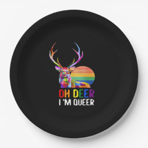 Oh Deer Queer Minimal Modern Style  Paper Plate