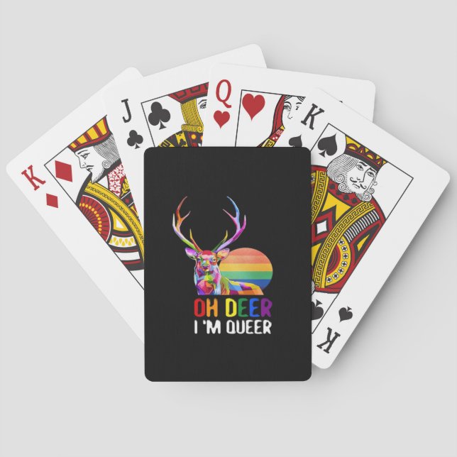 Oh Deer Queer Minimal Modern Style  Playing Cards (Back)