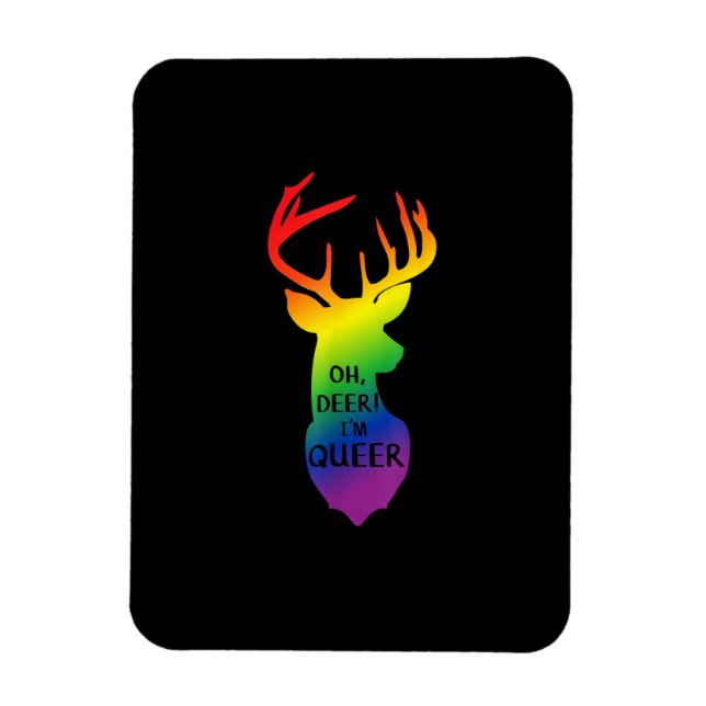 Oh Deer Queer Pride Celebration Funny LGBT Gift  Magnet (Vertical)