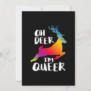 Oh Deer Queer Pride Minimal ArtisFlat Holiday Card