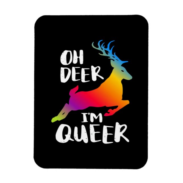 Oh Deer Queer Pride Minimal Artistic Style  Magnet (Vertical)