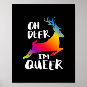 Oh Deer Queer Pride Minimal Artistic Style Poster