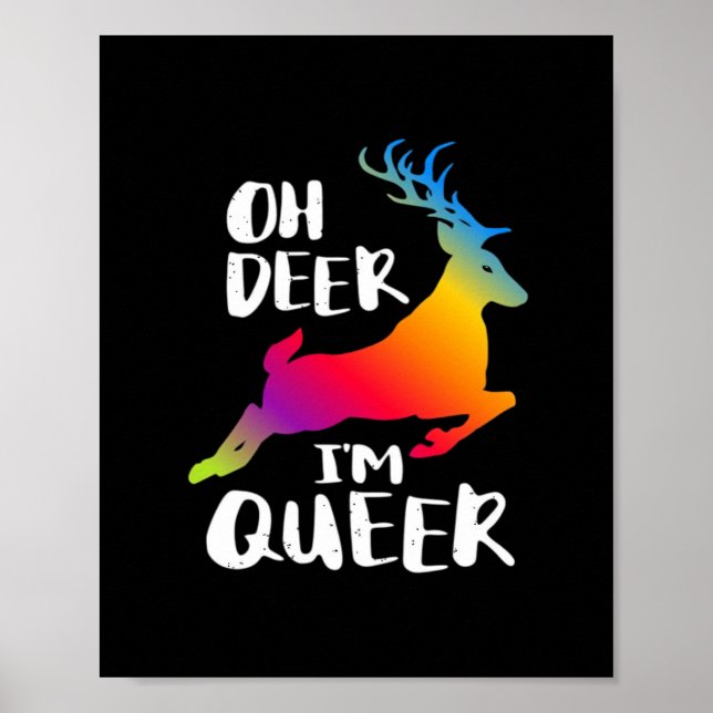 Oh Deer Queer Pride Minimal Artistic Style  Poster (Front)