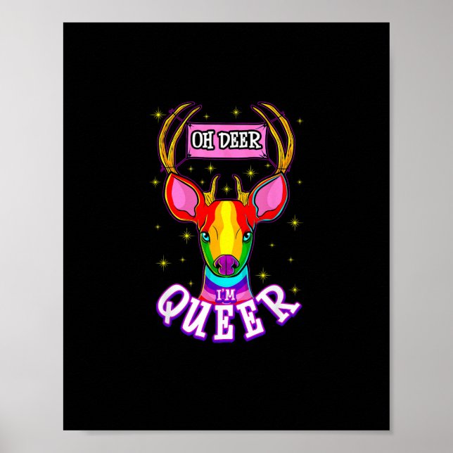 Oh Deer Queer Pride Month Celebration Gift  Poster (Front)