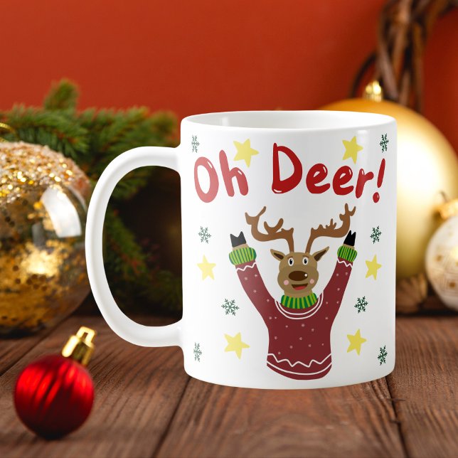 Oh Deer Reindeer Christmas Fun Mug (Creator Uploaded)