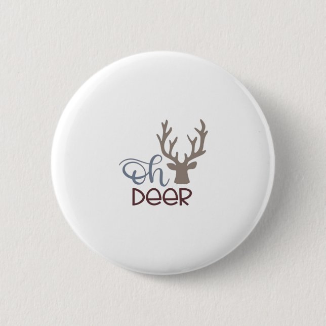 Oh Deer Retro Classic Design  6 Cm Round Badge (Front)