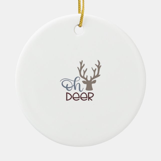 Oh Deer Retro Classic Design Ornament (Front)