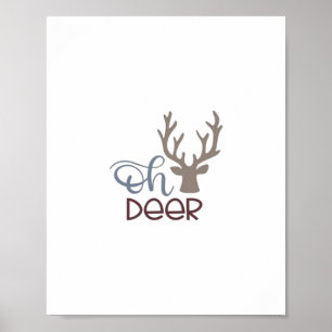 Oh Deer Retro Classic Design  Poster