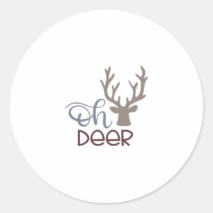 Oh Deer Retro Classic Design Round Sticker