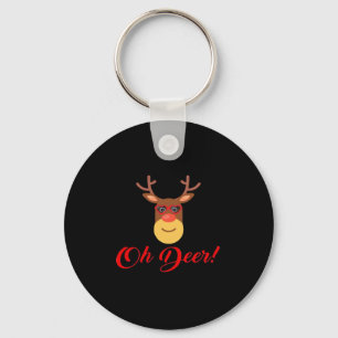 Oh Deer Retro Classic  Keychain