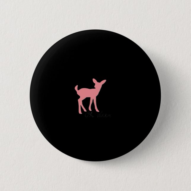 Oh Deer Retro Classic Style  6 Cm Round Badge (Front)