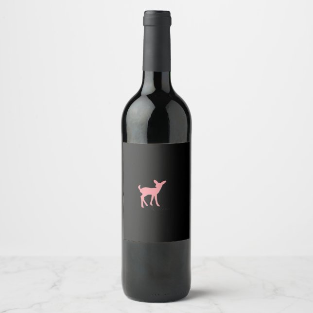 Oh Deer Retro Classic Style  Wine Label (Front)