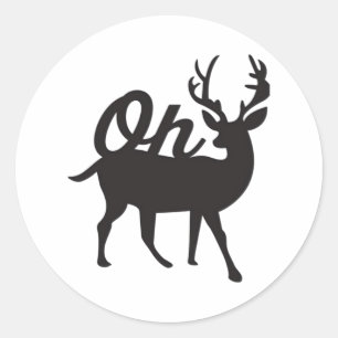 Oh Deer Retro Classic Vibe Classic Round Sticker