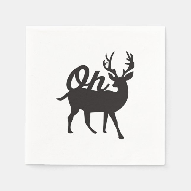 Oh Deer Retro Classic Vibe  Napkin (Front)
