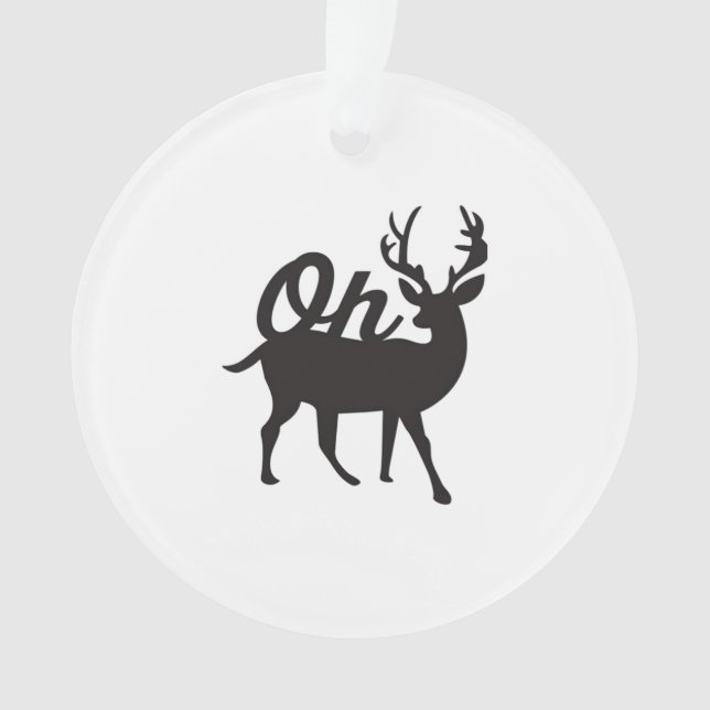 Oh Deer Retro Classic Vibe Ornament (Front)