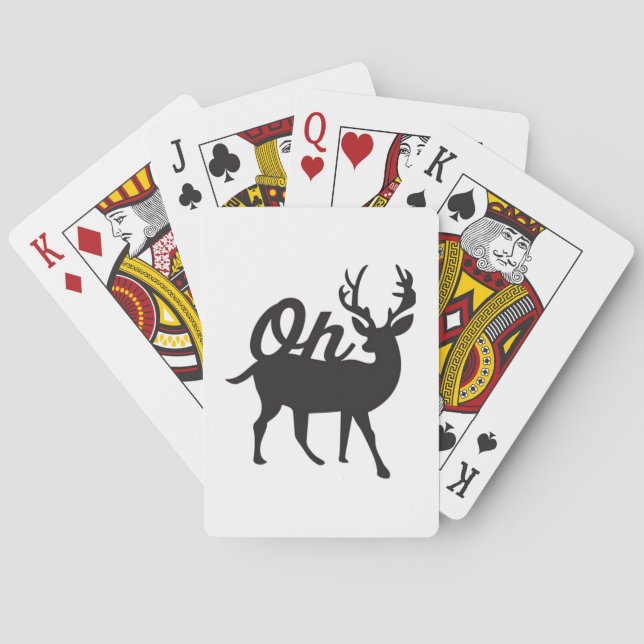 Oh Deer Retro Classic Vibe  Playing Cards (Back)