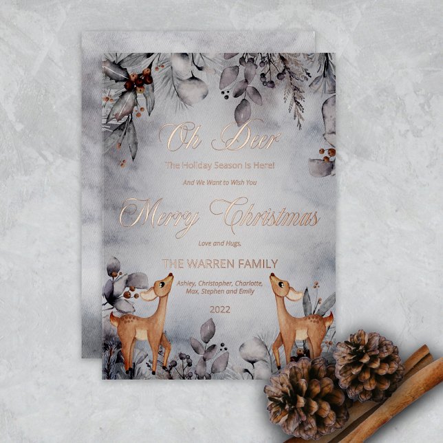 Oh Deer Rustic Winter Floral Merry Christmas (Creator Uploaded)