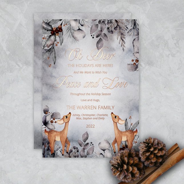 Oh Deer Rustic Winter Floral Peace and Love  Holid (Creator Uploaded)