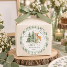 Oh Deer Sage Green Gingham Baby Shower