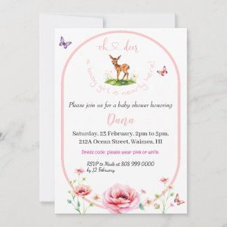 Oh Deer she’s nearly here baby shower Invitation