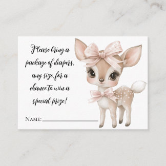 Oh deer she's almost here Diaper Raffle Card