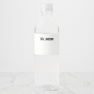 Oh Deer Simple Aesthetic  Water Bottle Label