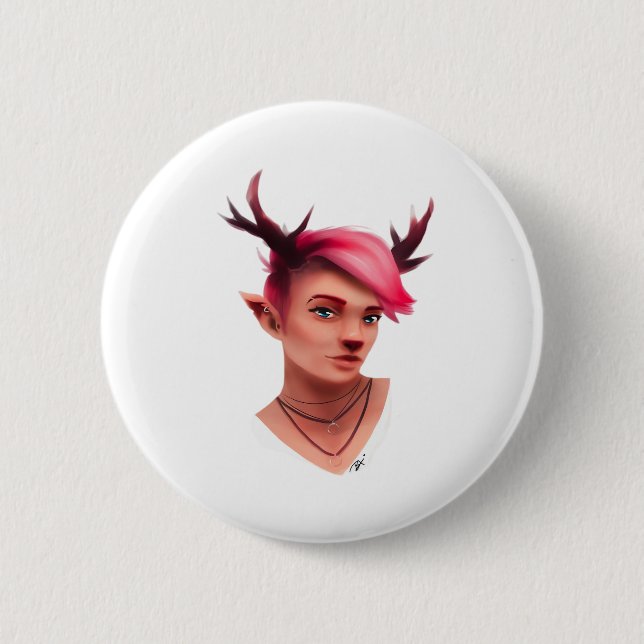Oh Deer Simple Creative Style  6 Cm Round Badge (Front)