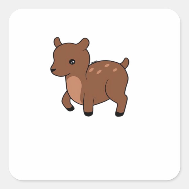 Oh Deer Soft Minimal Design  Square Sticker (Front)