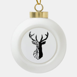 Oh Deer Soft Minimal Vibe Ceramic Ball Christmas Ornament