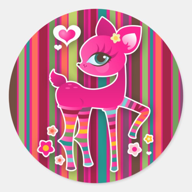 Oh Deer! Striped Stickers (Front)