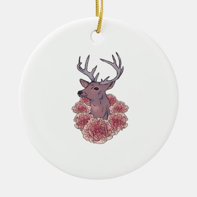 Oh Deer Trendy Minimal Aesthetic Ceramic Tree Decoration (Front)