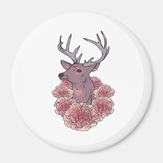 Oh Deer Trendy Minimal Aesthetic  Magnet (Front)