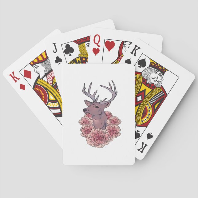 Oh Deer Trendy Minimal Aesthetic  Playing Cards (Back)